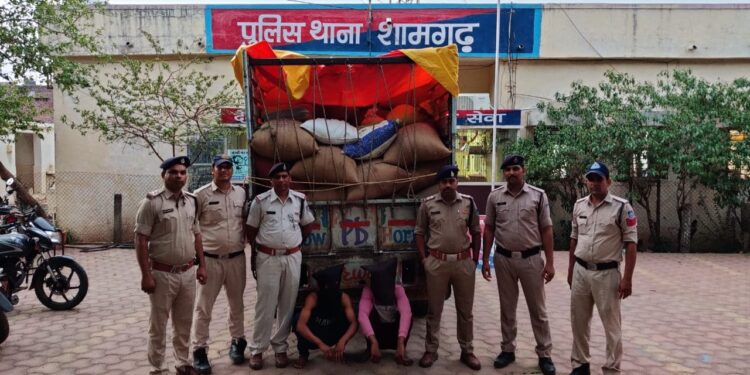 पुलिस थाना शामगढ की कार्यवाही- 06 घण्टे के अंदर चोरी गया ट्रक तथा चोरी गया माल मश्रुका शामगढ पुलिस ने जप्त कर आरोपियो को किया गिरफ्तार