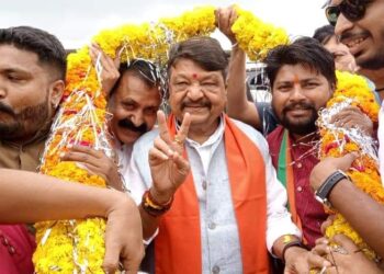 भारतीय जनता पार्टी के राष्ट्रीय महासचिव कैलाश विजयवर्गीय का झाबुआ नगर आगमन पर हुआ भव्य स्वागत।