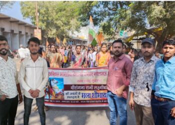 विद्यार्थी परिषद द्वारा विशाल शोभायात्रा