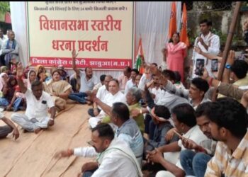 विधानसभा क्षेत्र के सैकड़ो कांग्रेस जनों ने धरना प्रदर्शन कर किया गया।